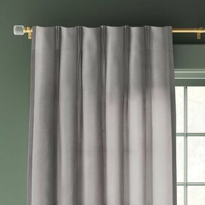 Open Box - Threshold - 34"x95" Light Filtering Pebble Satin Curtain Panel Gray
